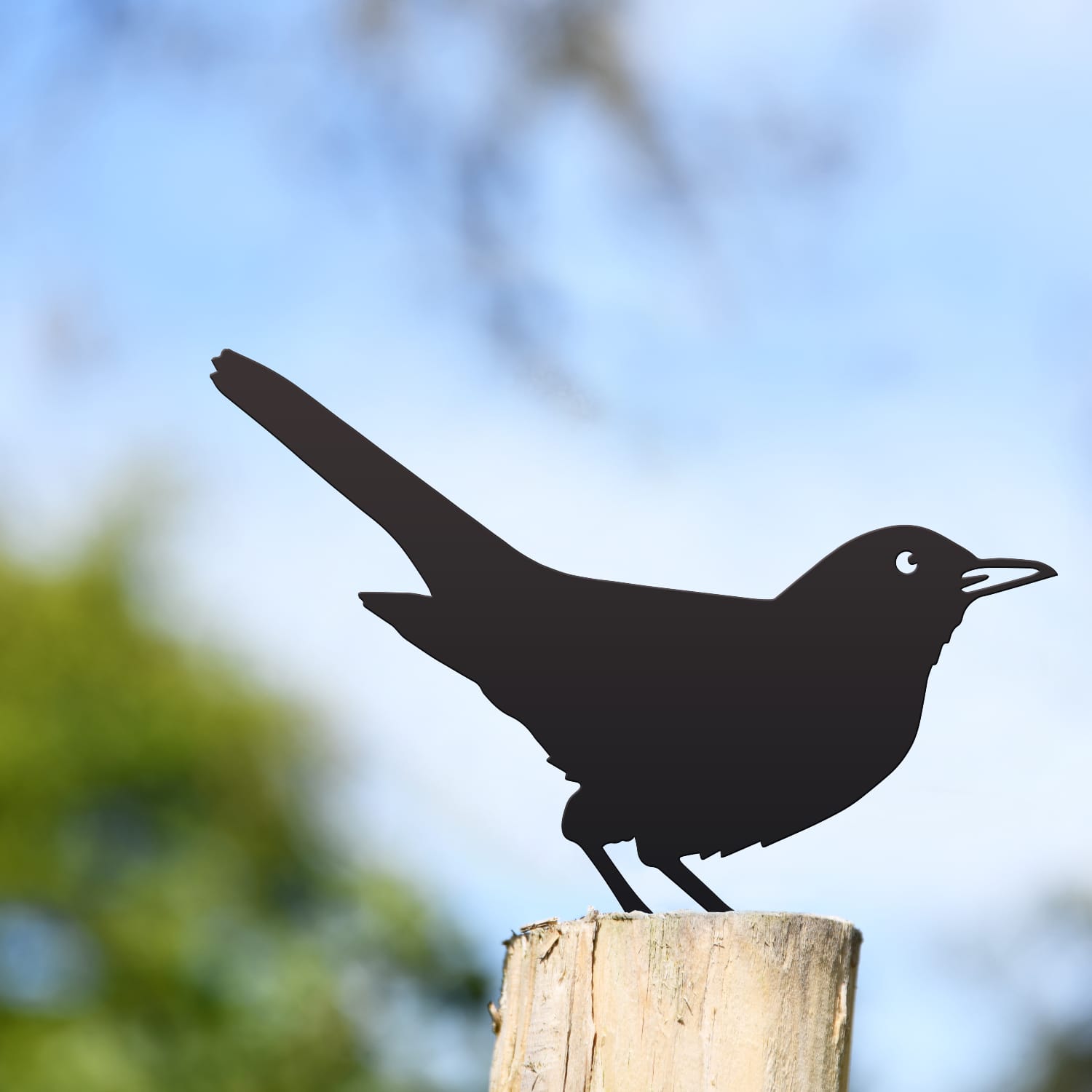 Steel Blackbird Fence Topper - Black