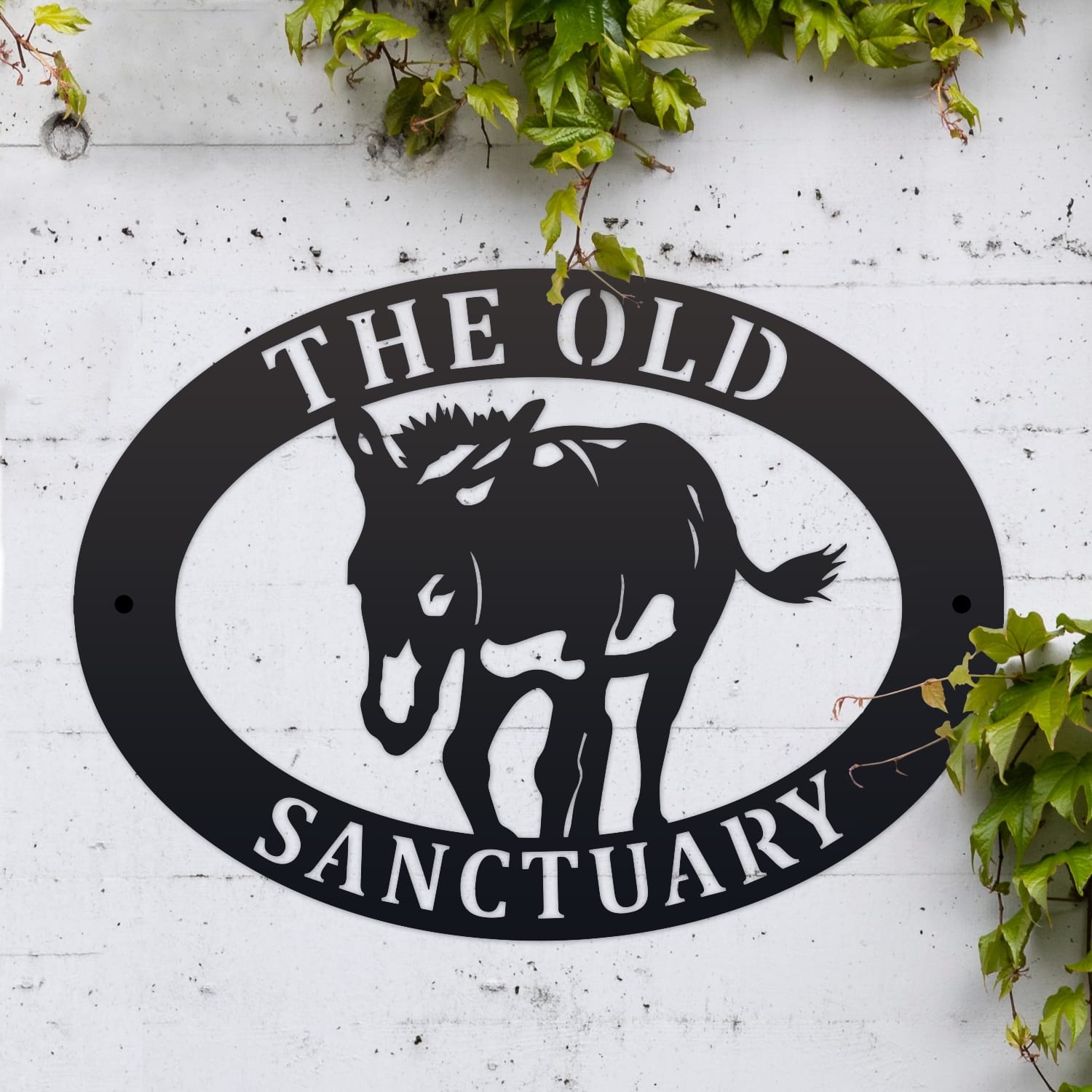 Donkey Oval House Name Sign