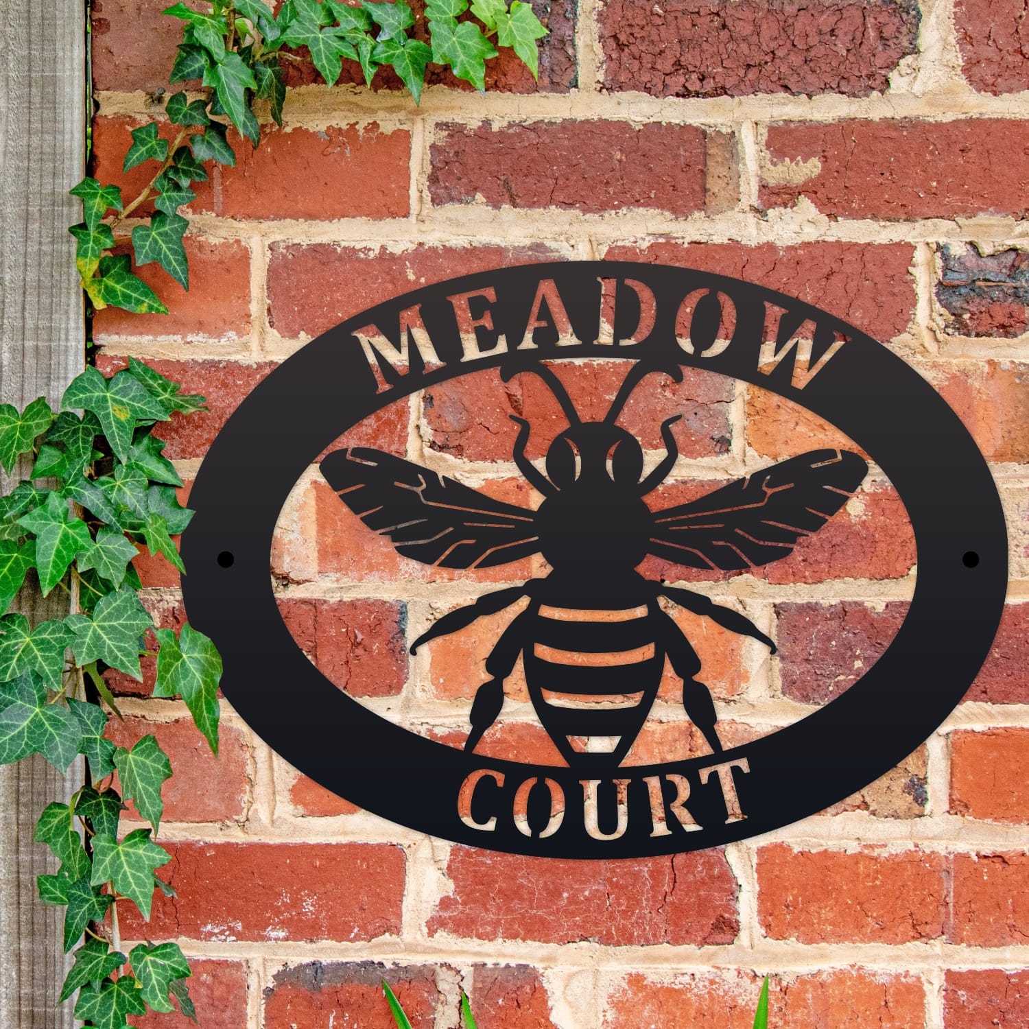 Honey Bee Oval House Name Sign