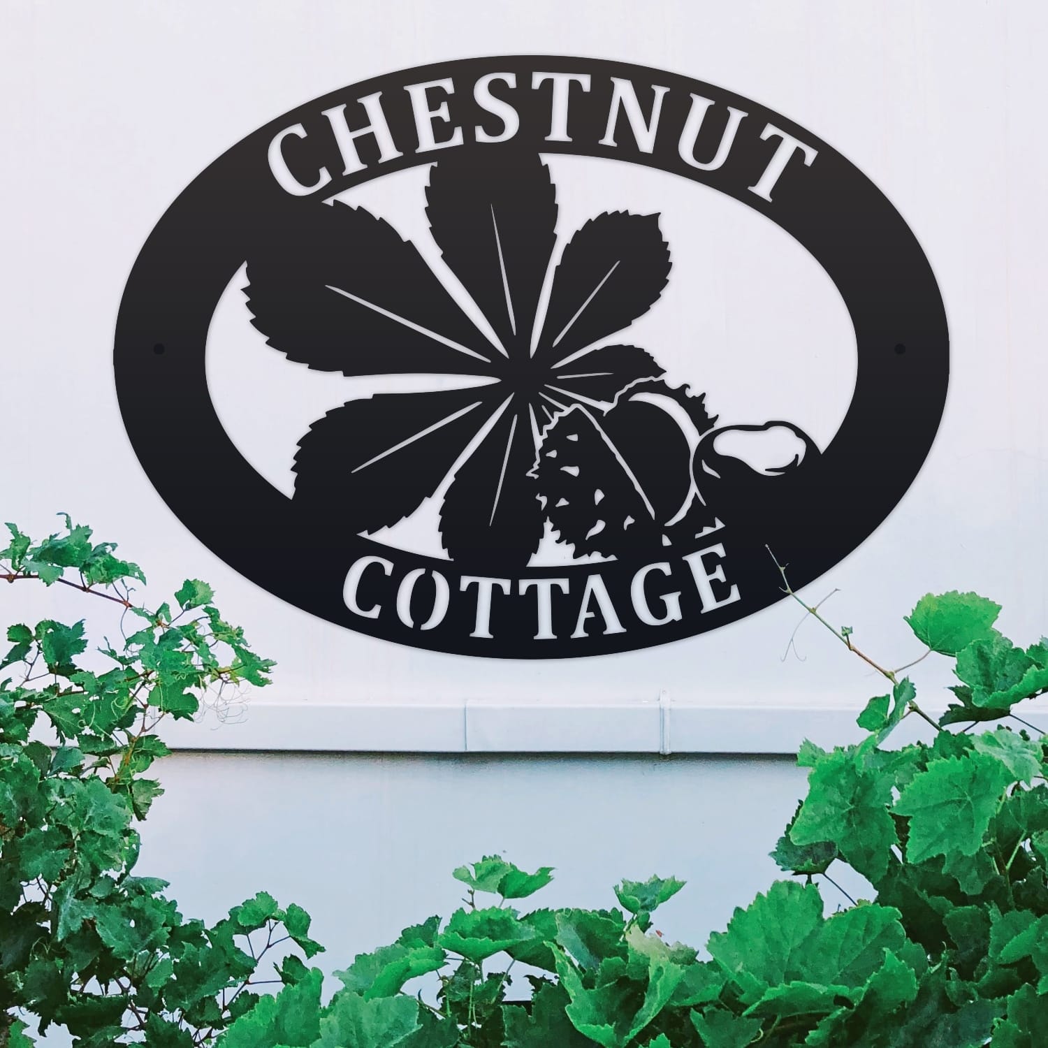 Horse Chestnut Oval House Name Sign