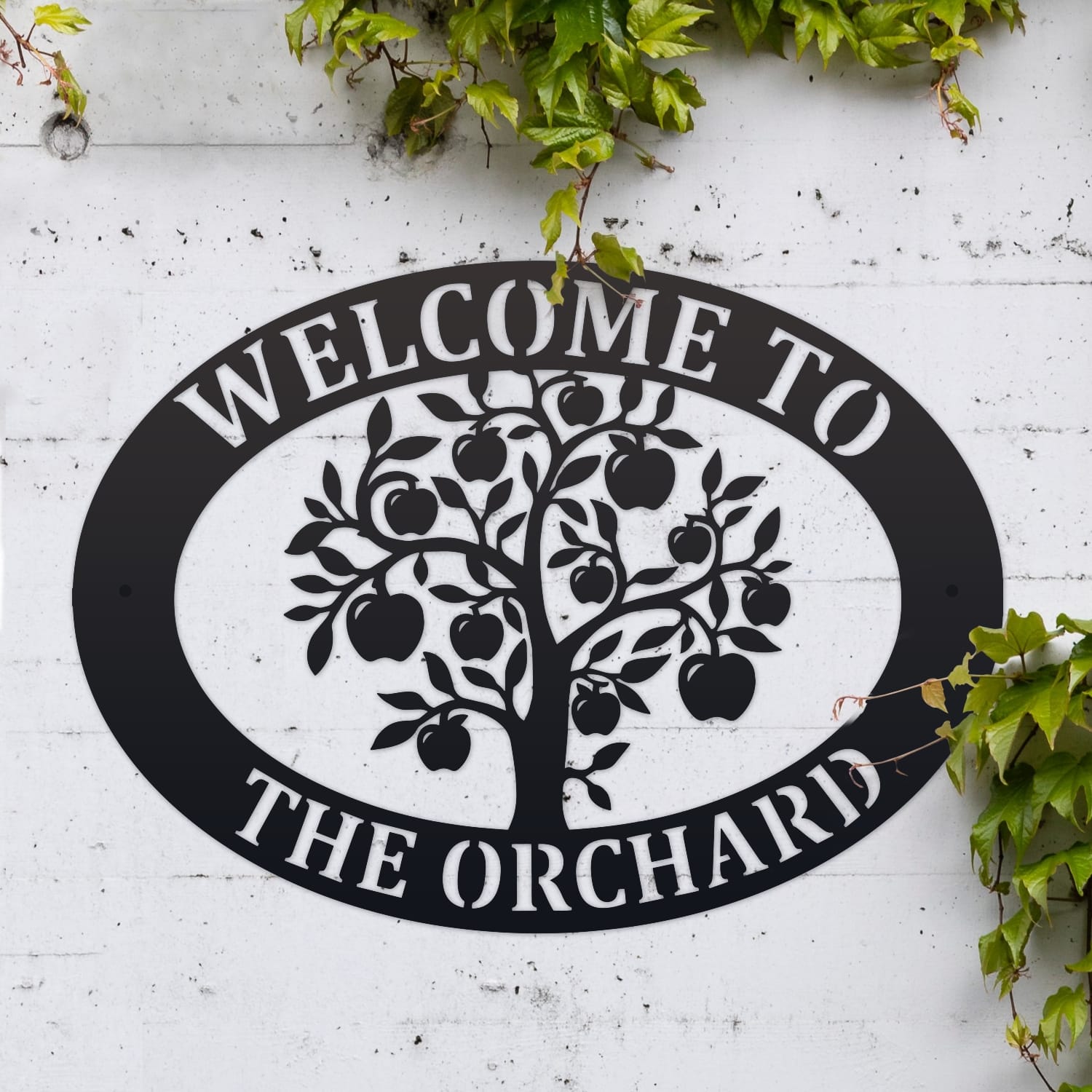 Apple Tree Oval House Name Sign