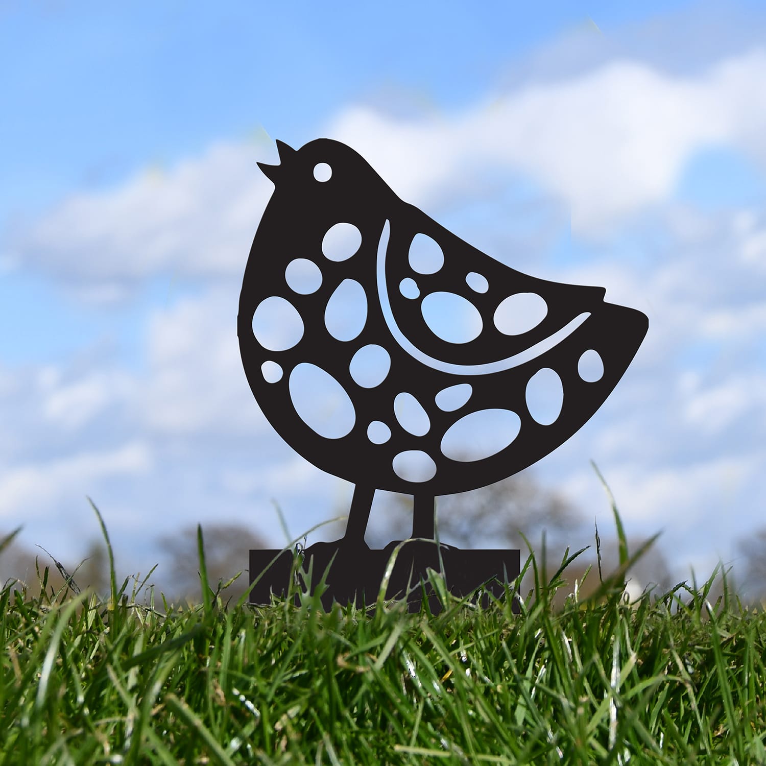 Patterned Black Chick Garden Spike Silhouette