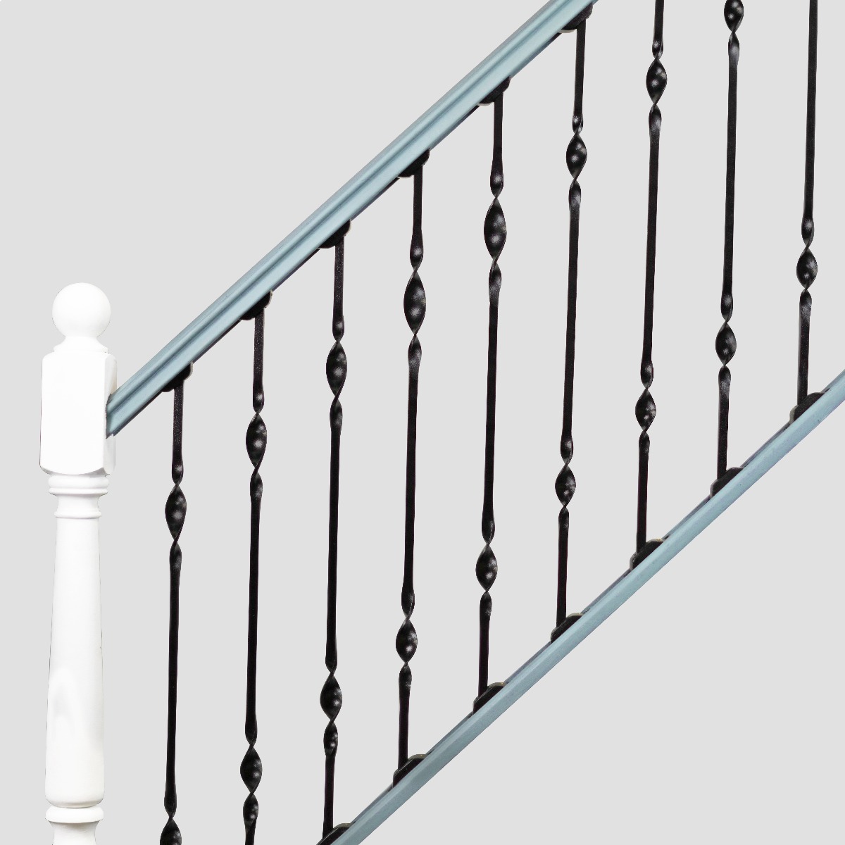 Black Double Bold Twist Stair Spindle