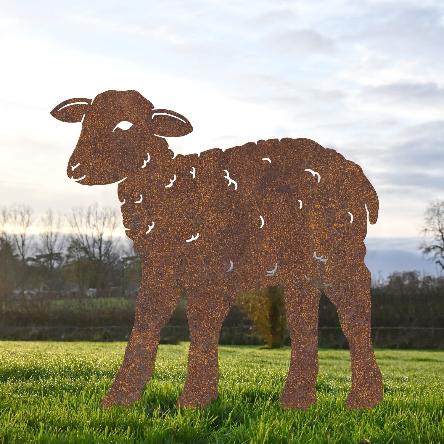 Rustic Curly Lamb Iron Silhouette