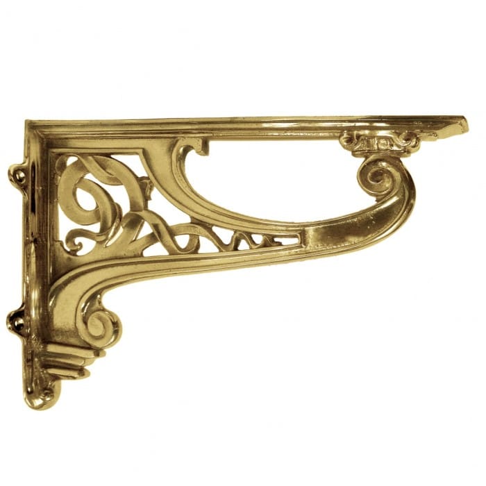 'Celtic' Design Brass Shelf Bracket - 30cm x 42cm