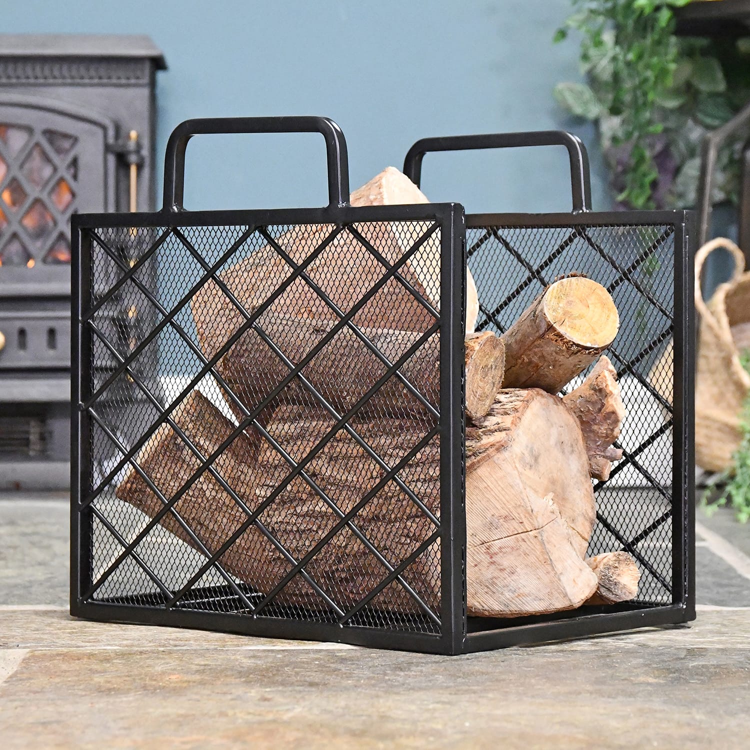 Contemporary 'Diamond' Design Log Holder