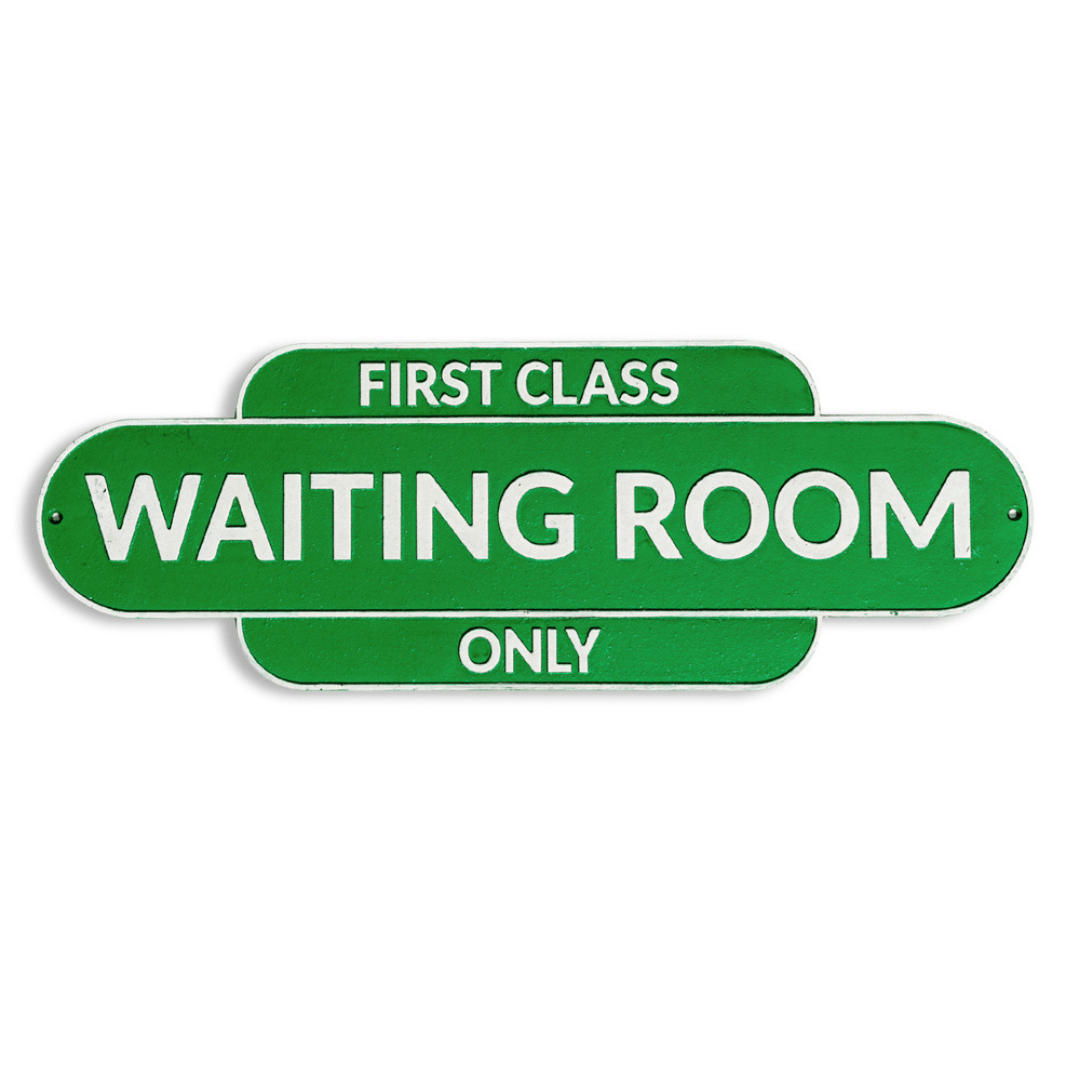 First Class Waiting Room Cast Iron Wall Sign