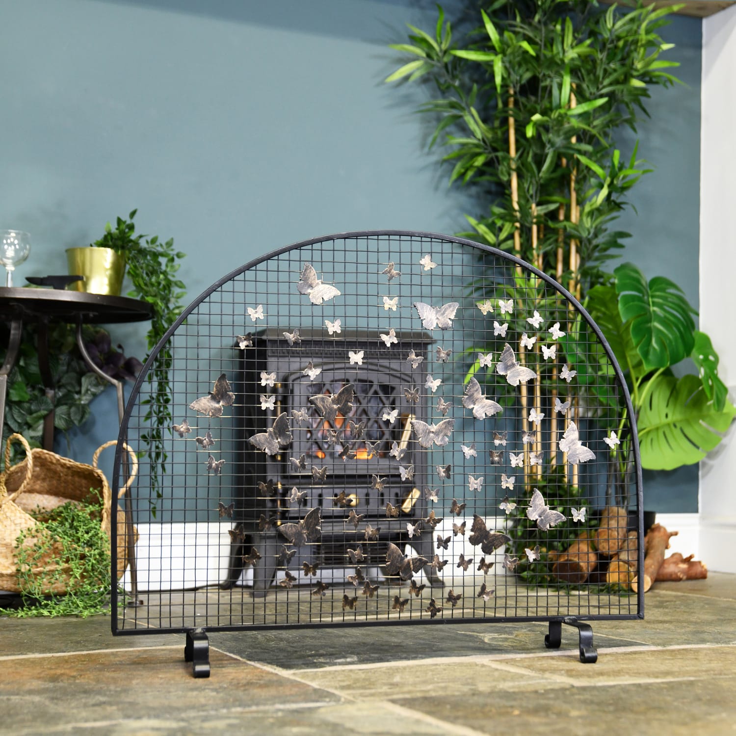 Black and Bronze Butterfly Fire Guard