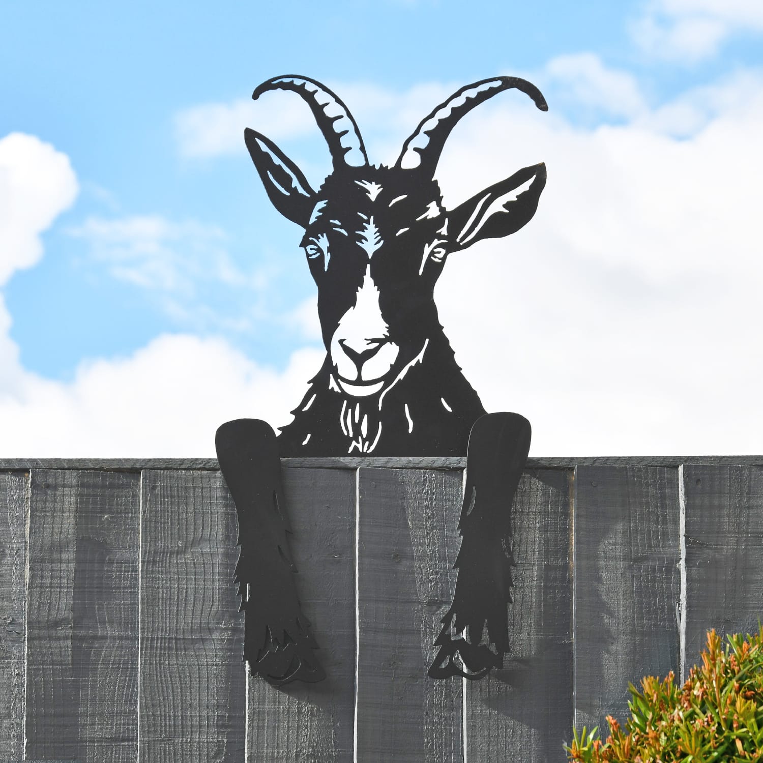 Steel Goat Fence Topper - Black