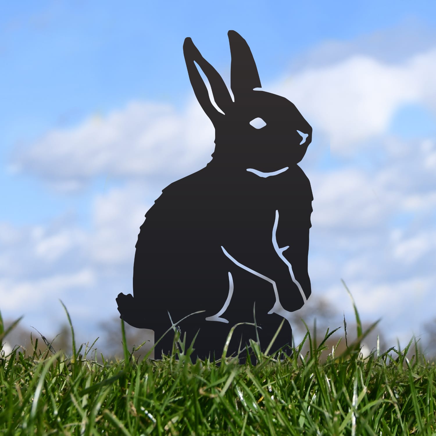 Black Standing Leveret Hare Silhouette