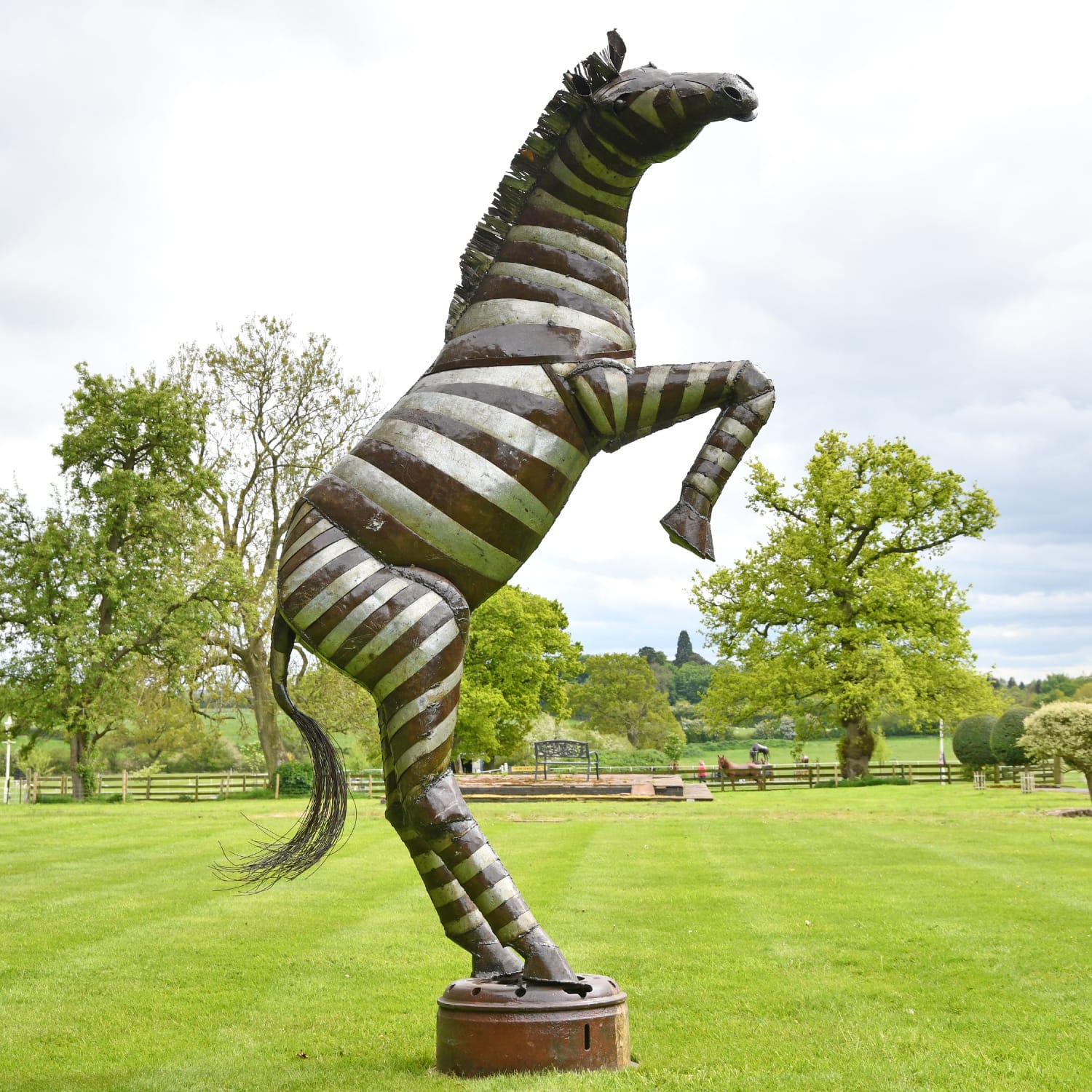 Recycled Metal Zebra Sculpture