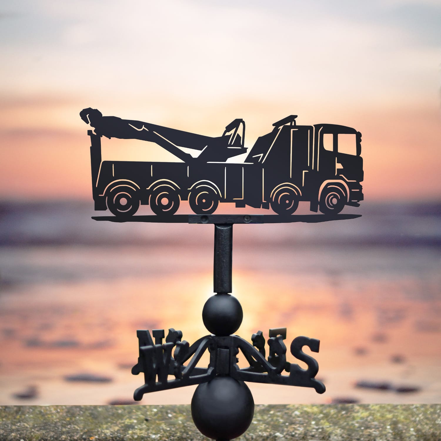 Cast Iron & Steel Recovery Truck Weathervane