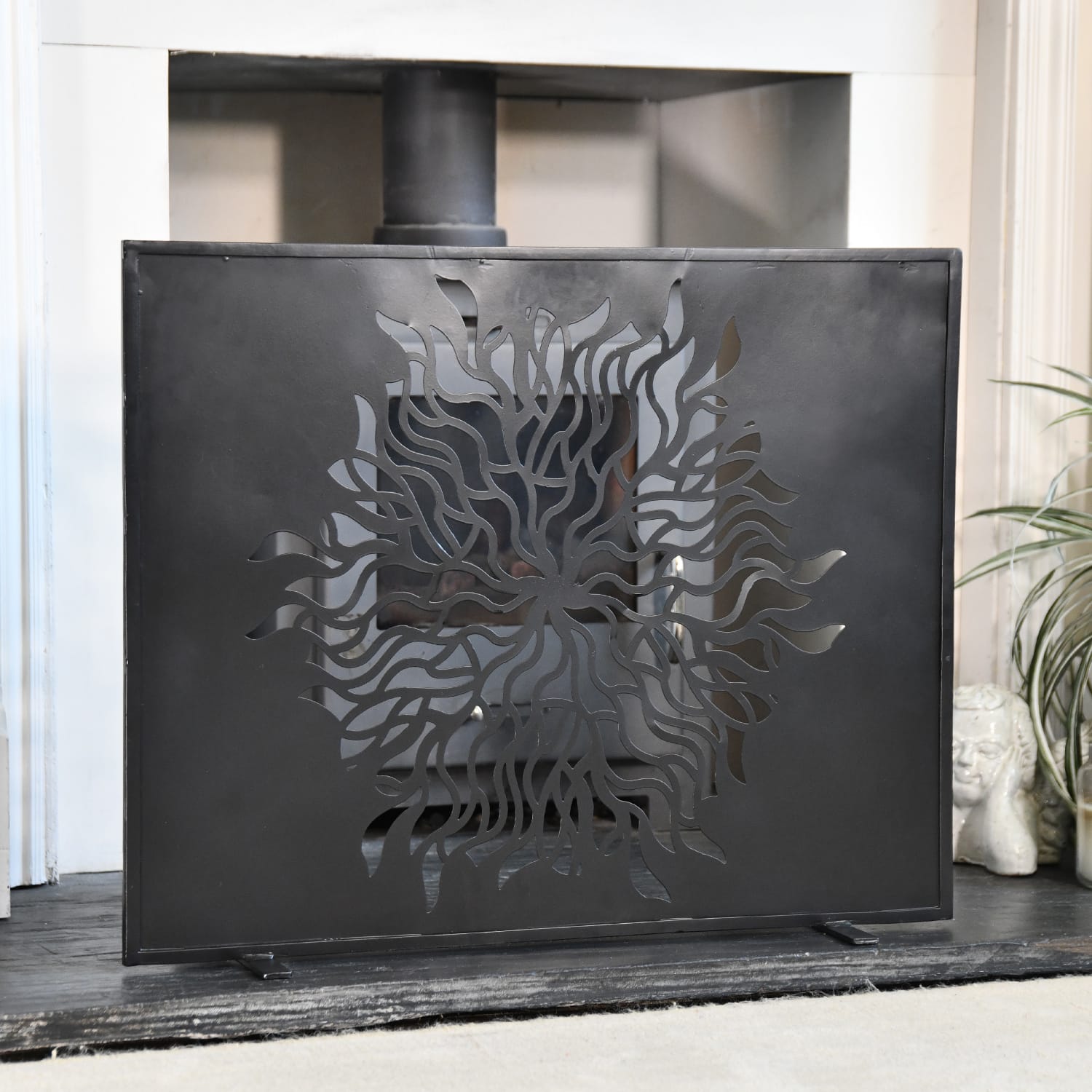 'Sun Blast' Contemporary Black Fire Guard