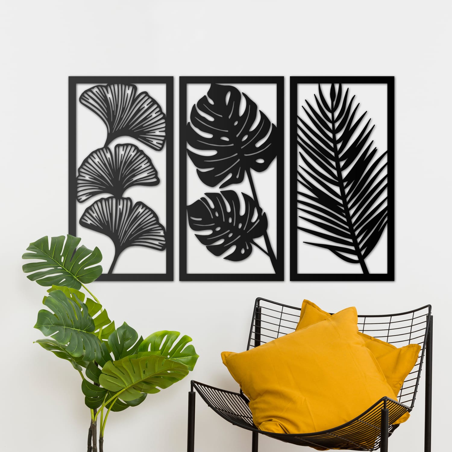 Set of Three Tropical Leaf Wall Art