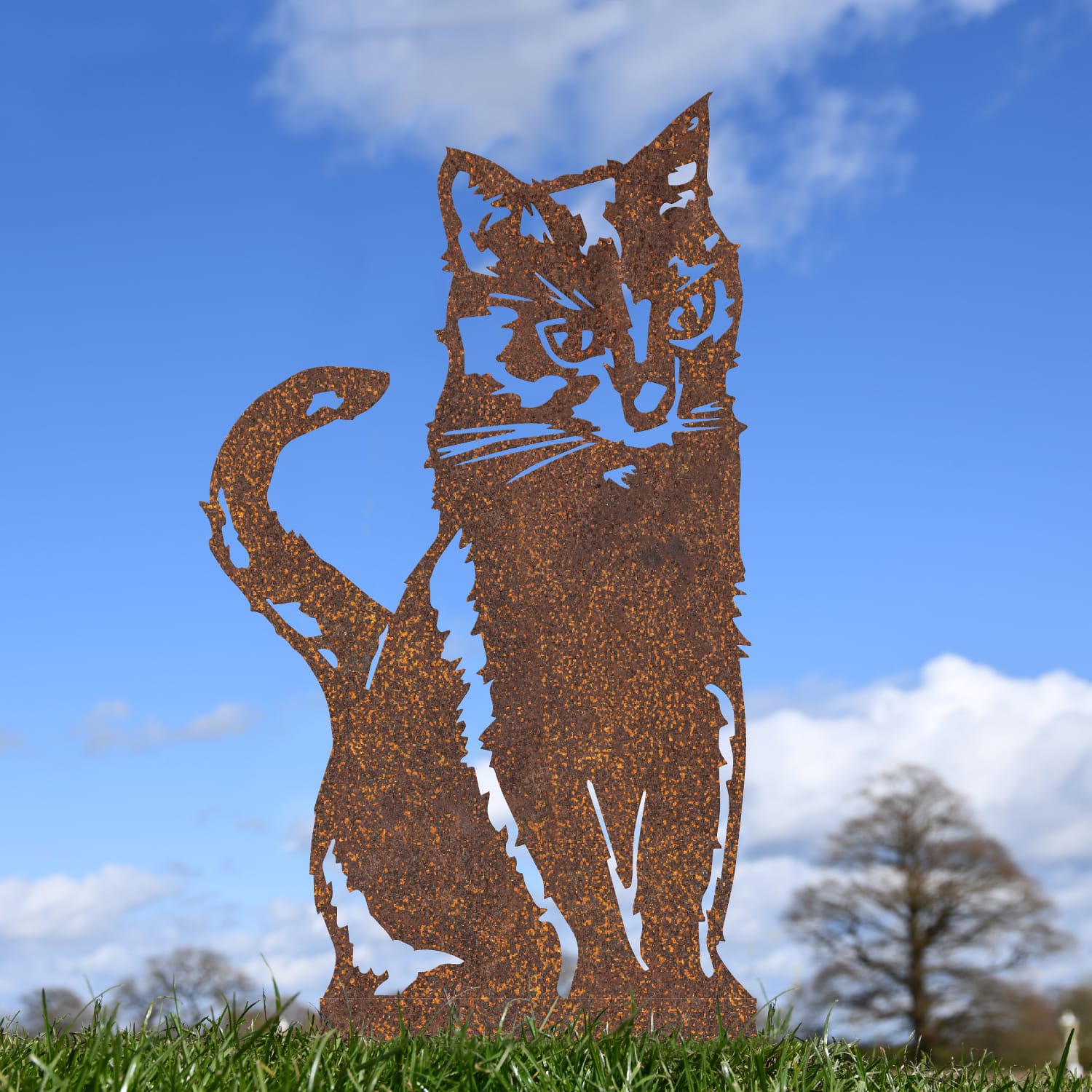 Sitting Cat Rustic Silhouette