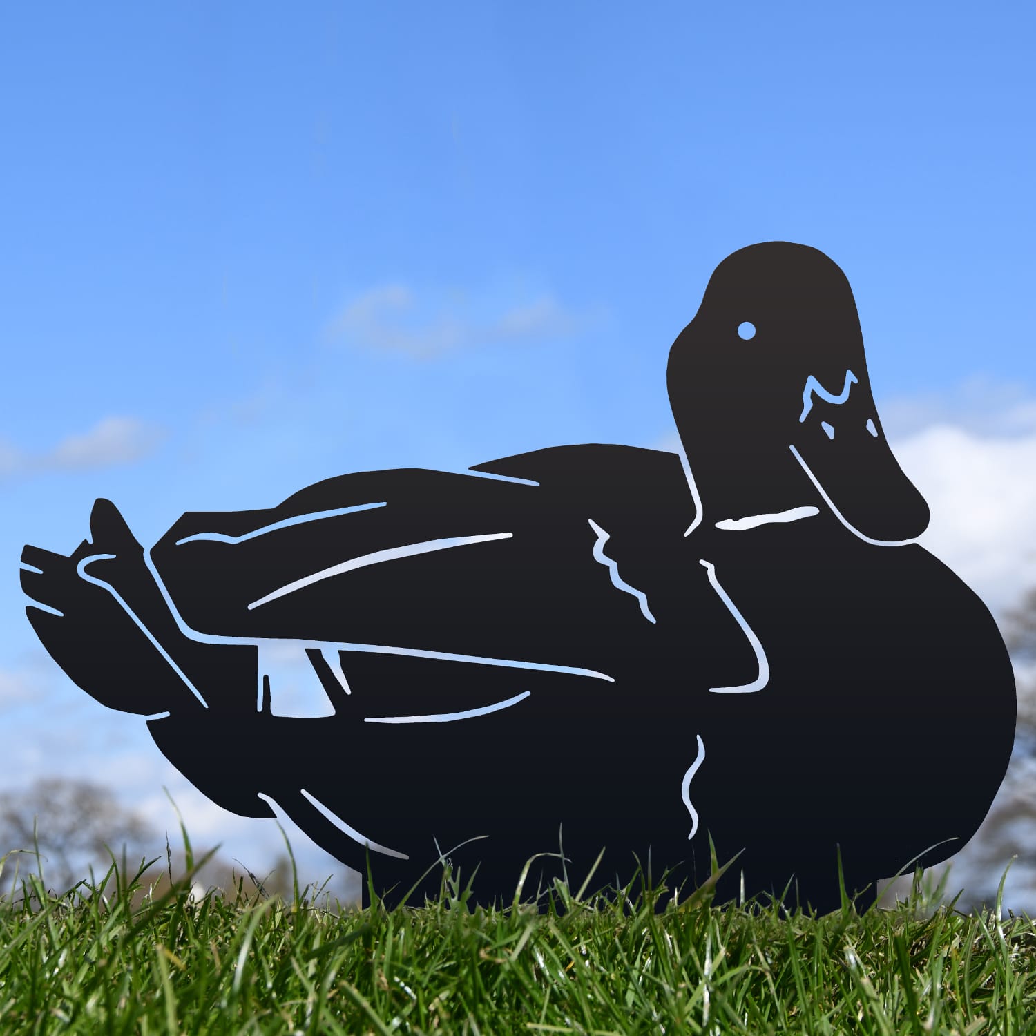 Black Sitting Duck Iron Silhouette