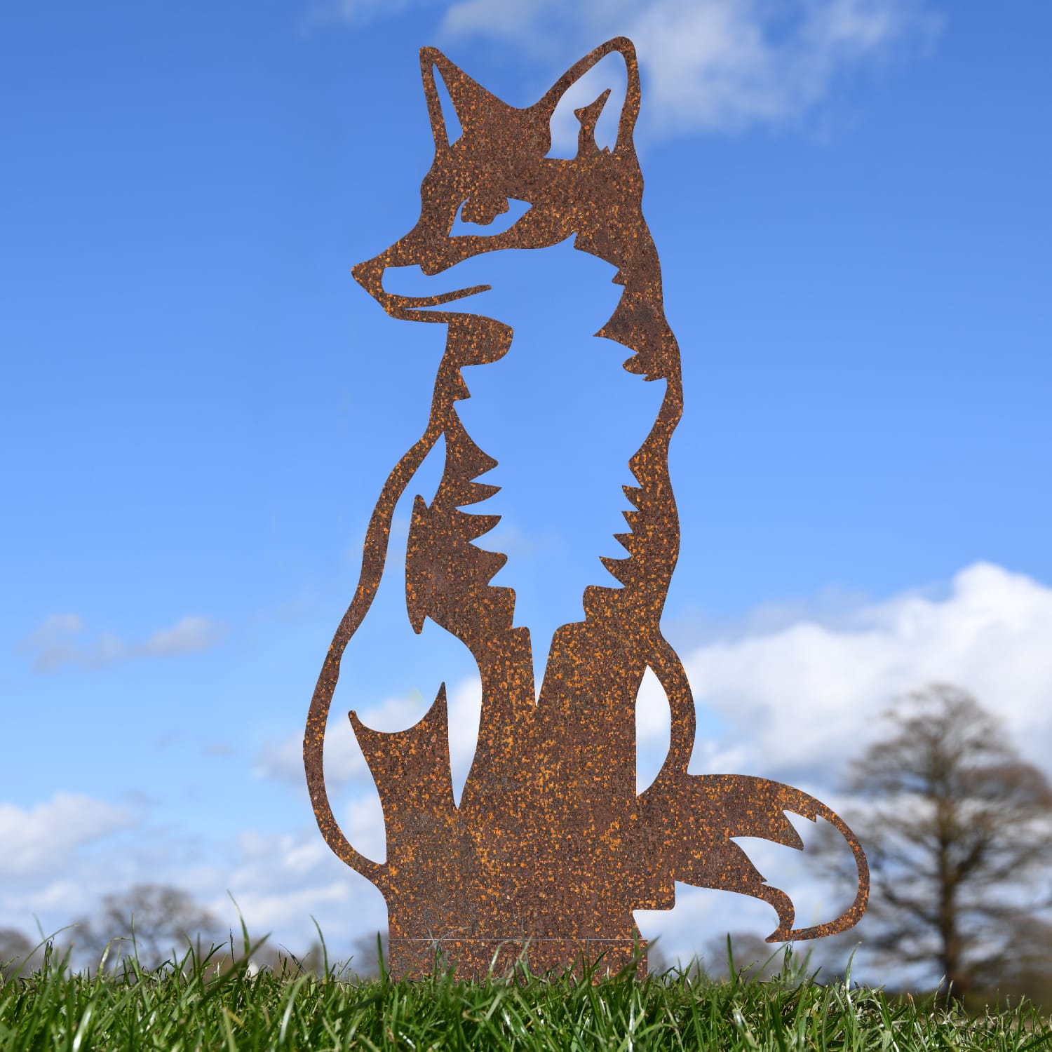 Sitting Fox Rustic Silhouette
