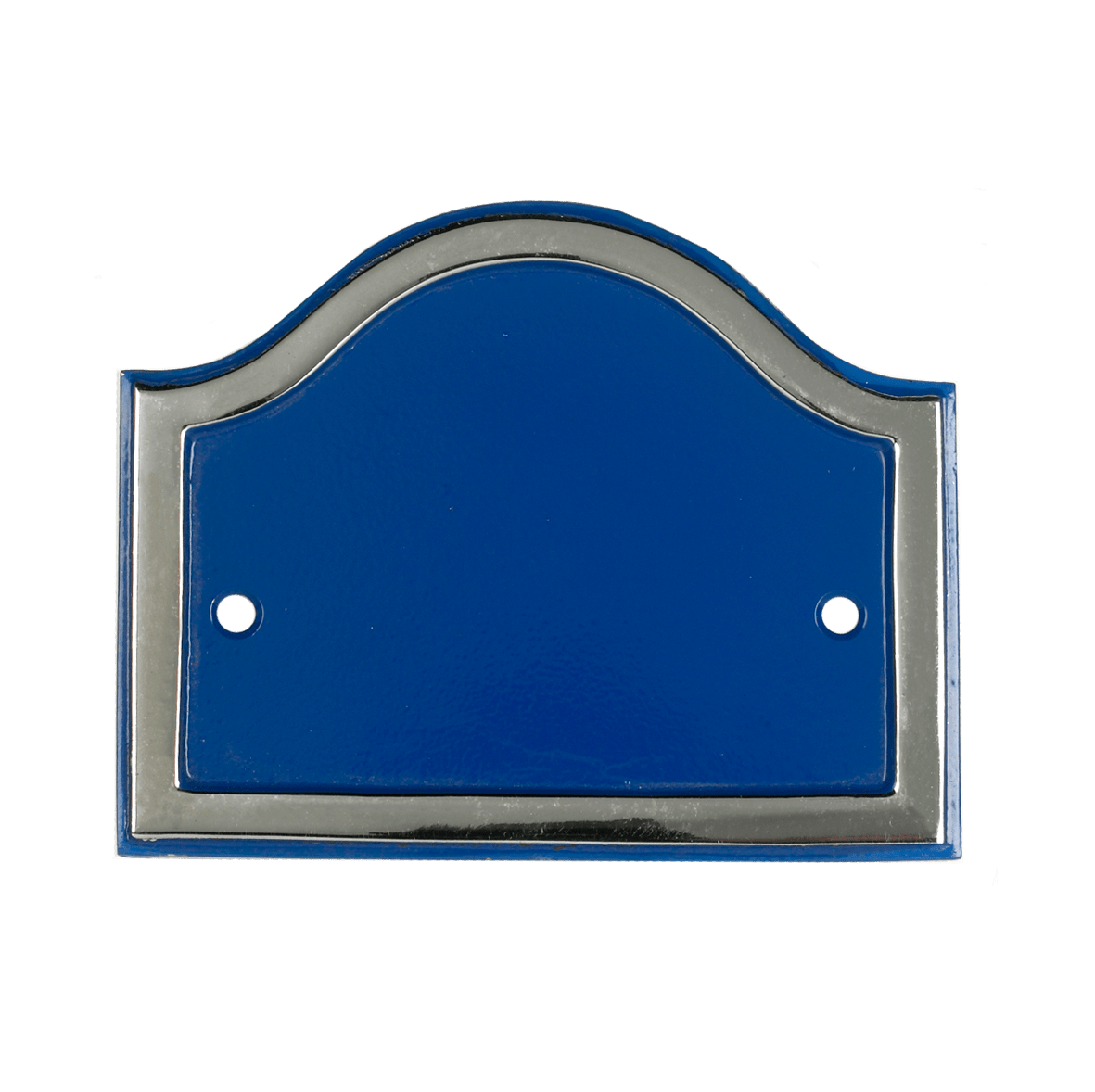 Blue And Chrome Arched House Number Sign With Vinyl Numbers