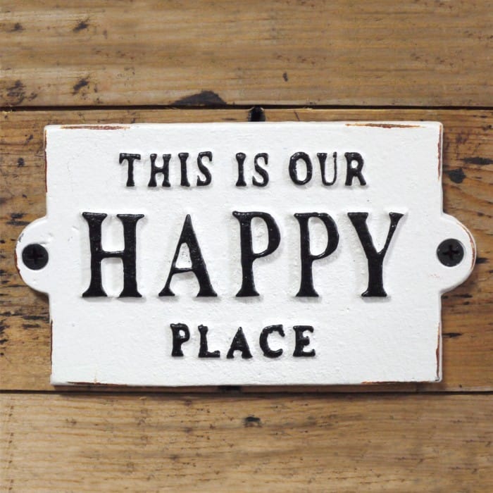 "This Is Our Happy Place" Iron Wall Sign