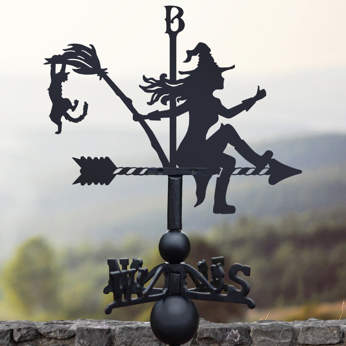 The Forge Witch and Cat Iron Weathervane