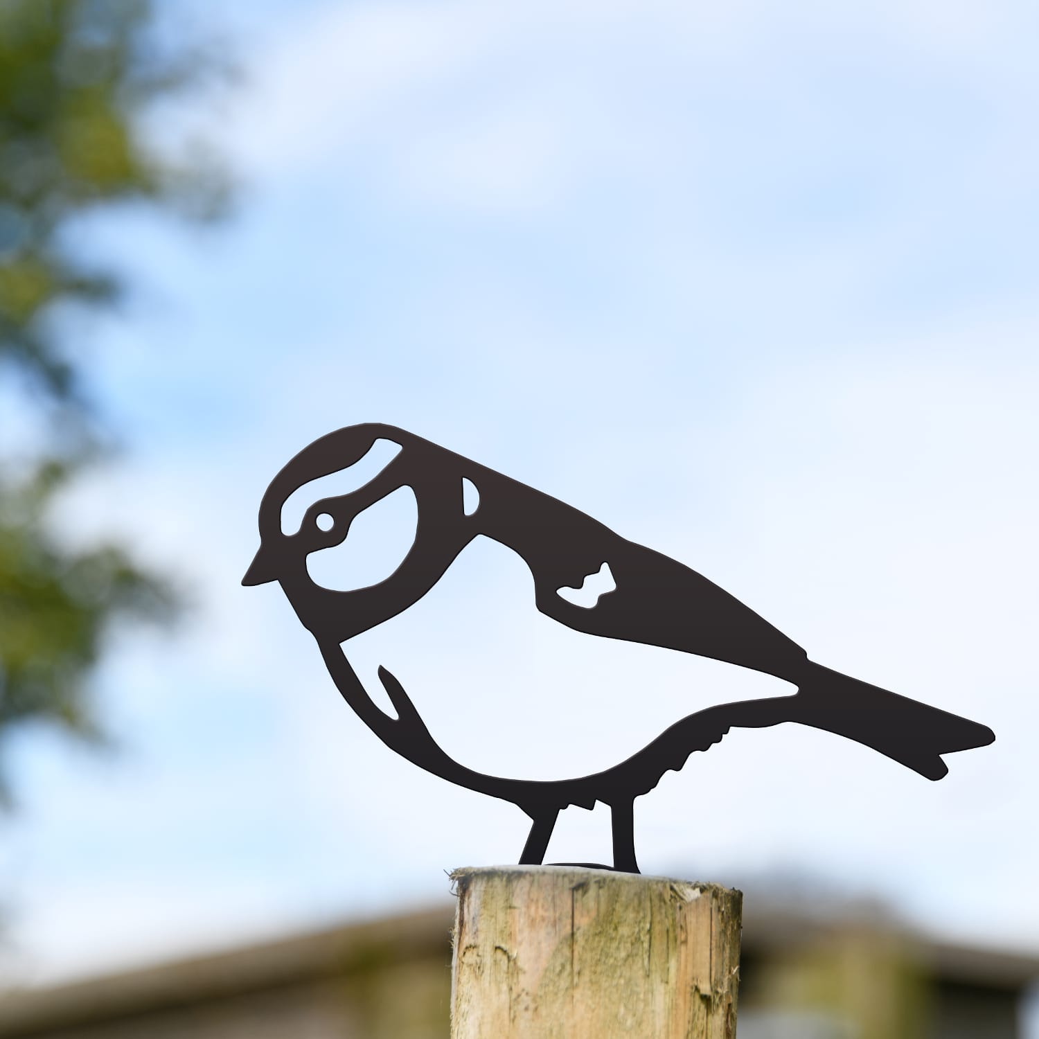 Blue Tit Fence Topper Black