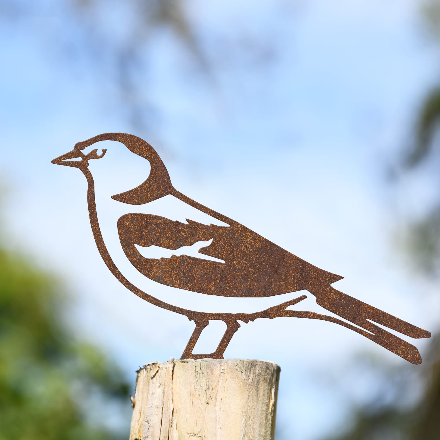 Steel Chaffinch Fence Topper - Rustic