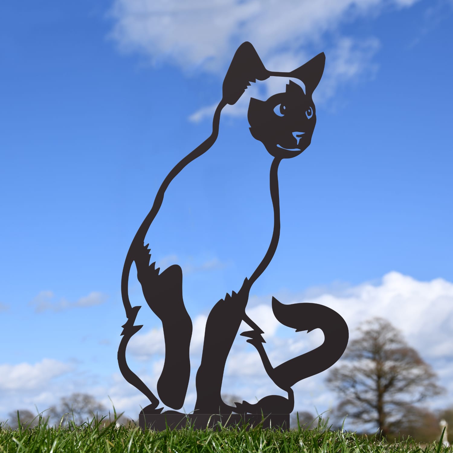 Black Siamese Cat Iron Silhouette