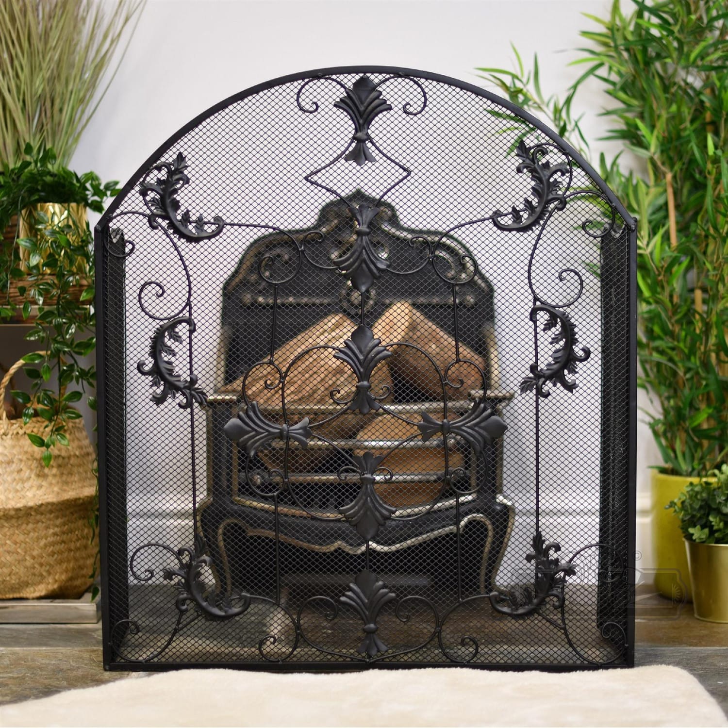 Fleur-De-Lys Classic Black Fire Guard