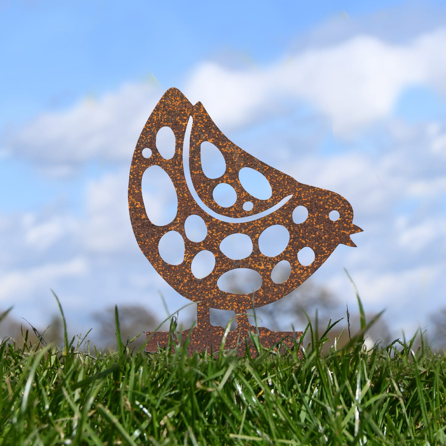 Pecking Chick Silhouette Rustic