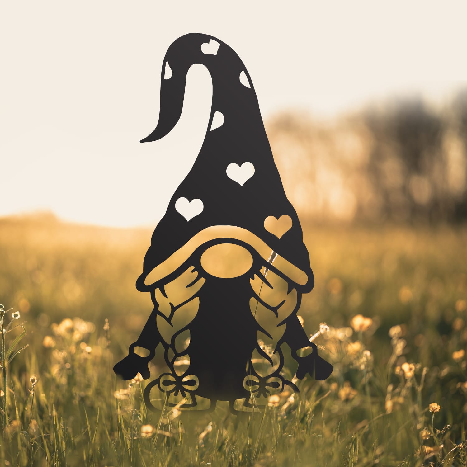 Gonk Gnome With Plaits Silhouette
