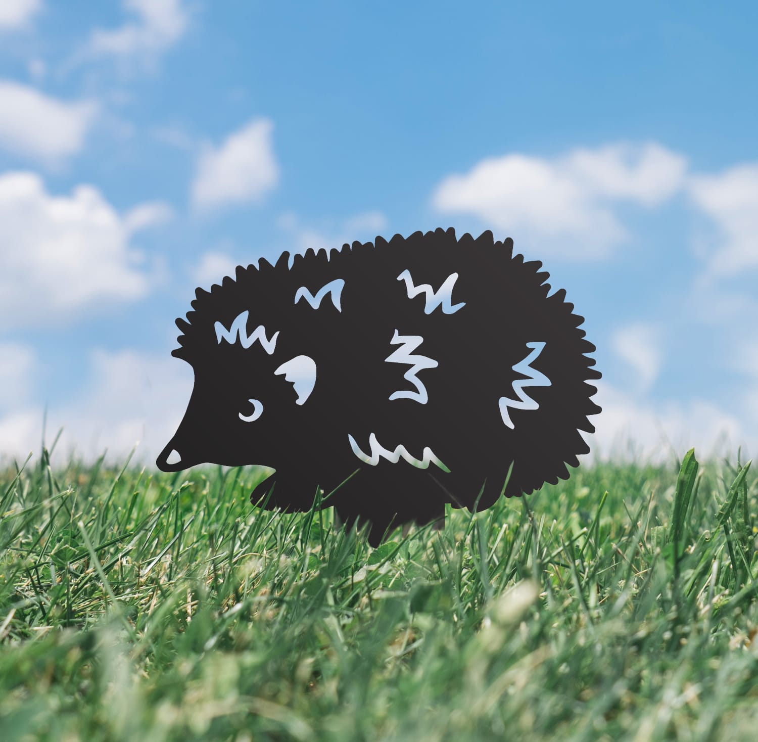 Foraging Hedgehog Silhouette - Black