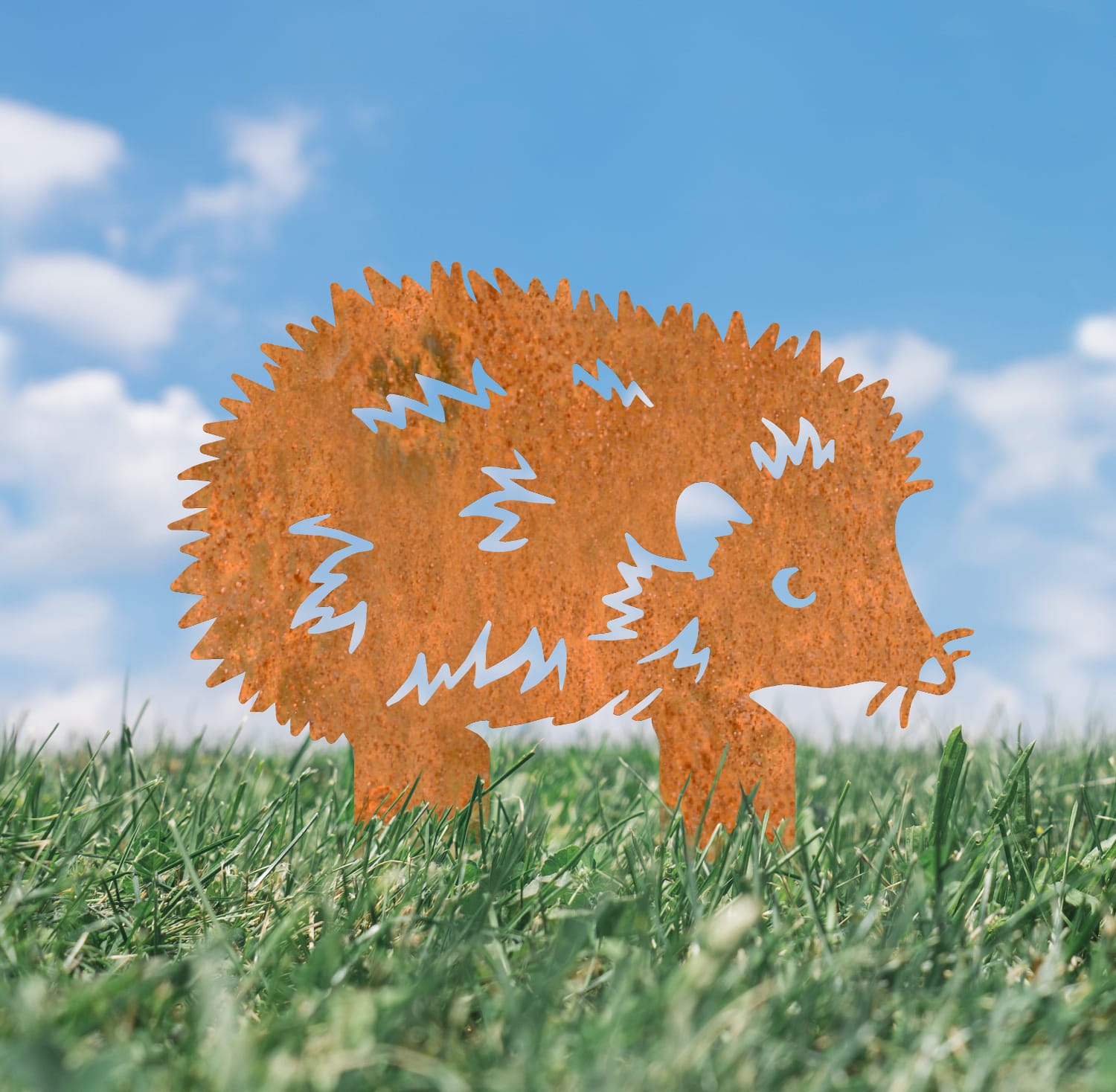 Hedgehog Silhouette Facing Right - Rustic