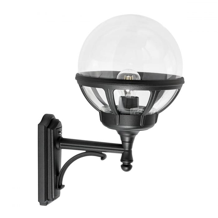 Black Neoclassical Upward Wall Light