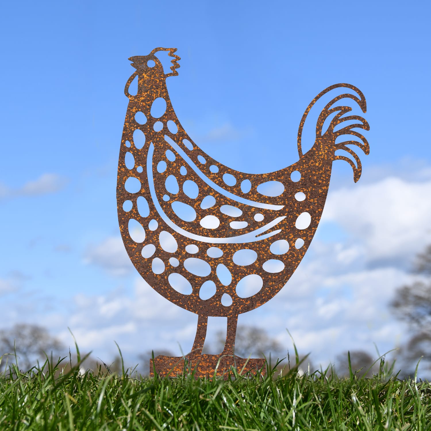 Rustic Spotted Rooster Silhouette