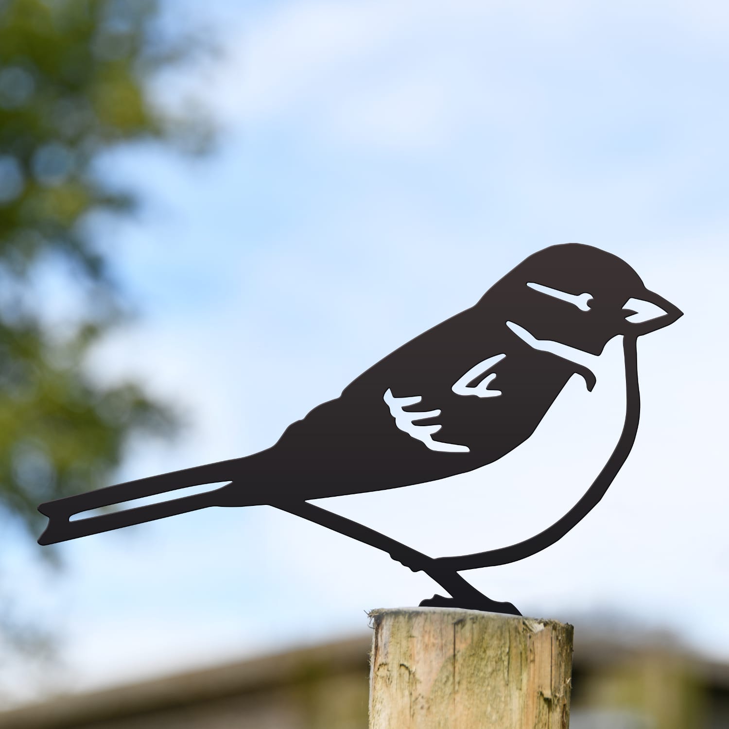 House Sparrow Fence Topper Black
