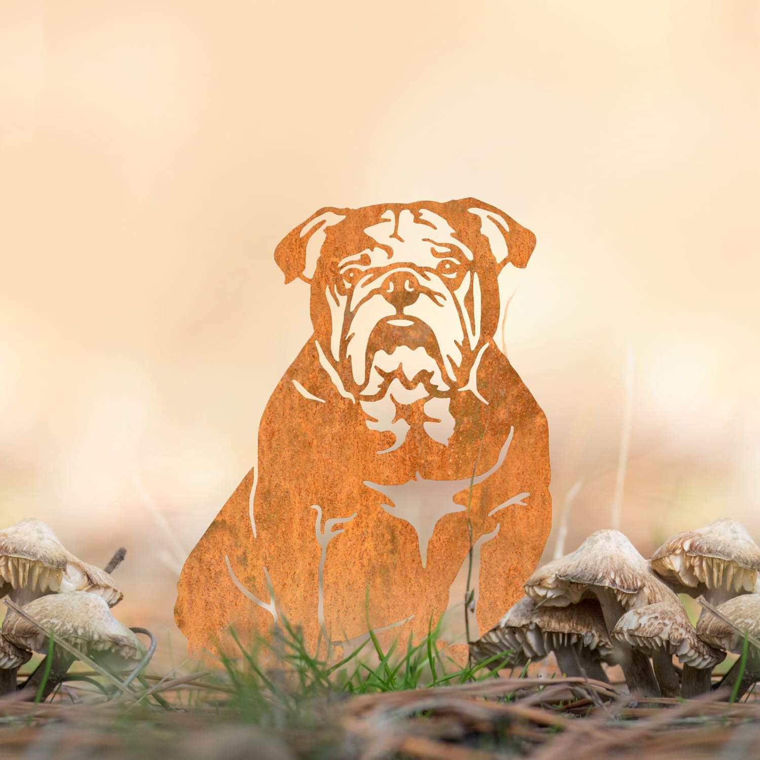 English Bulldog Silhouette - Rustic