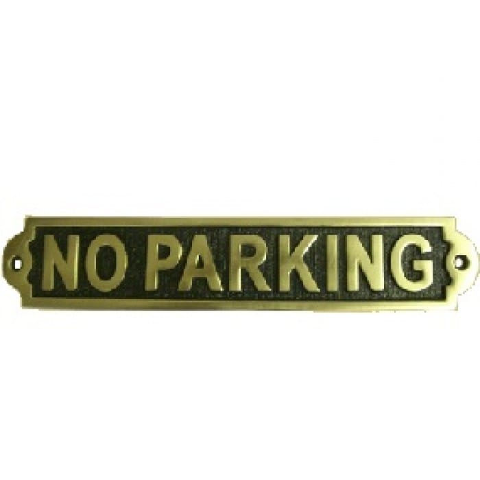 "No Parking" Brass Wall Sign