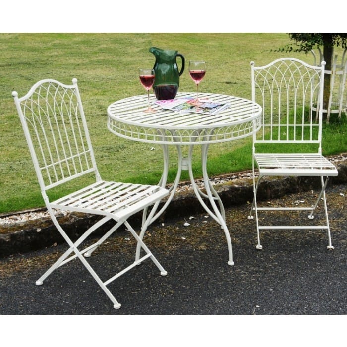 Gothic Inspired 'Lenore' Garden Table and Chairs Set - Cream