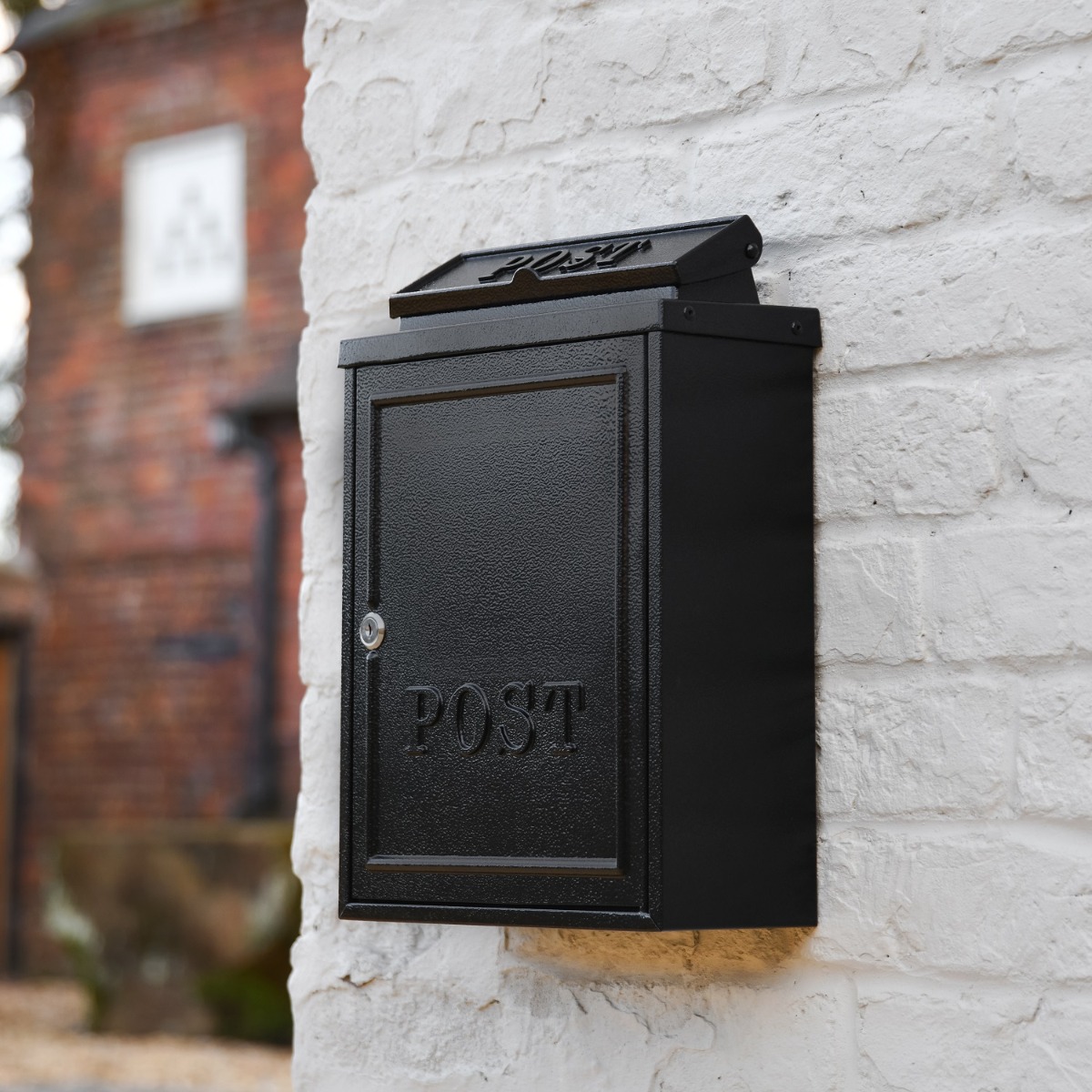 Black Wall Mounted Post Box