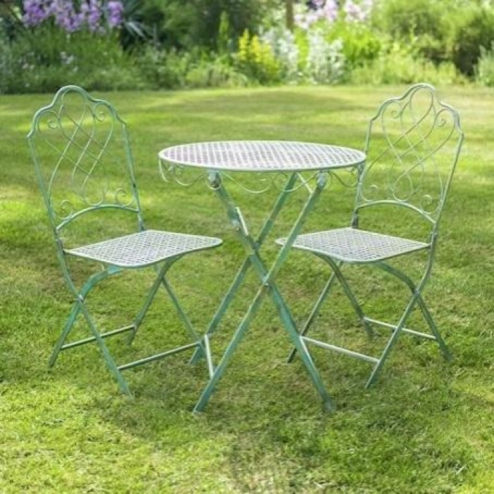 Iron 'Maxwell' Rustic Green Elegant Bistro Set