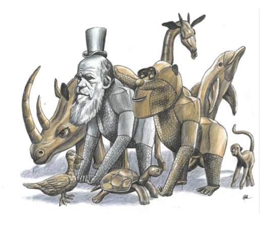 Charles Darwin Gorilla Sculpture