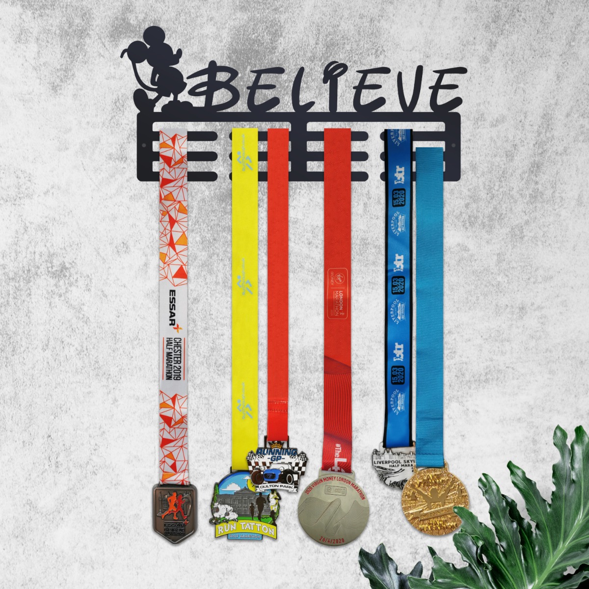 "Believe" Black Medal Hanger