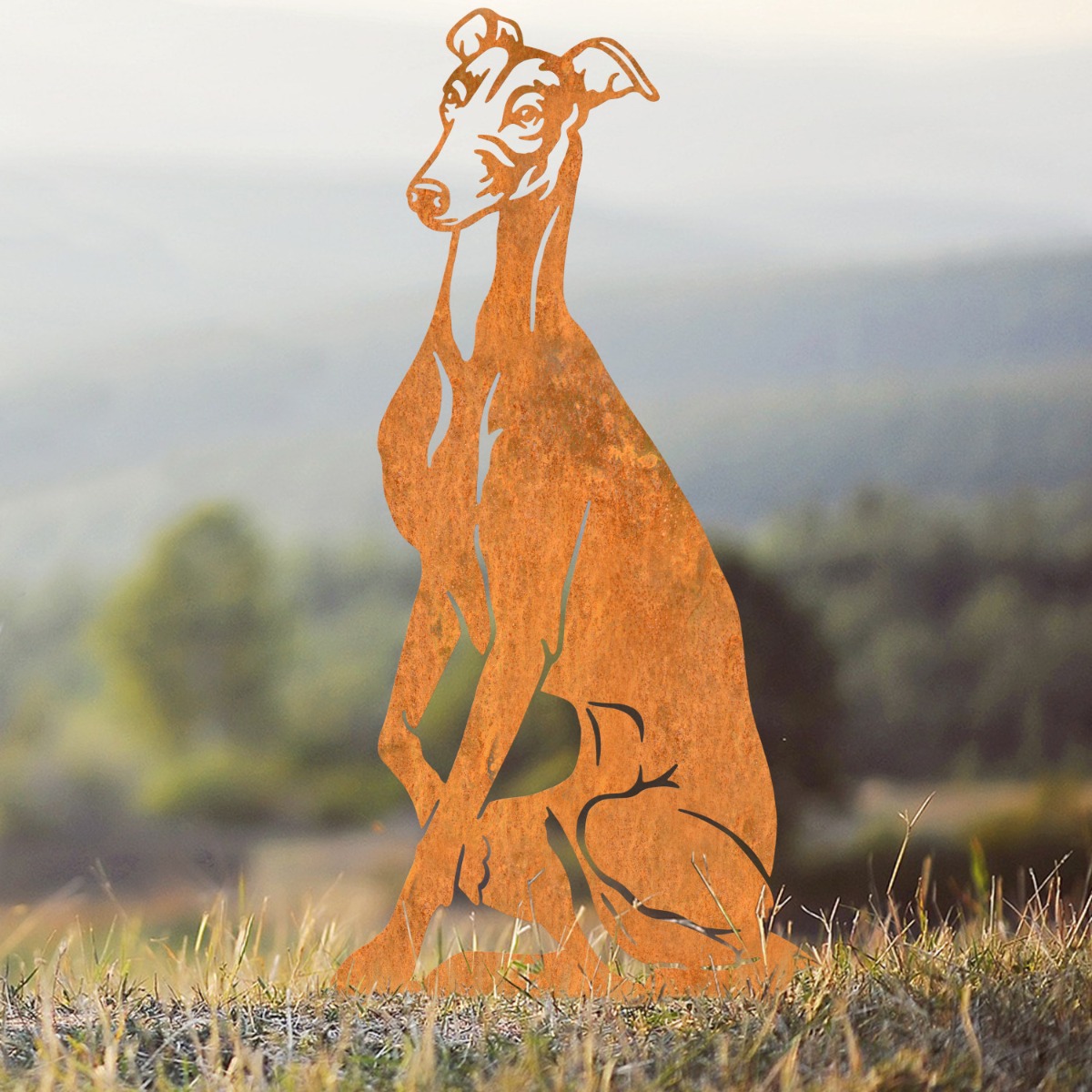 Rustic Greyhound Silhouette