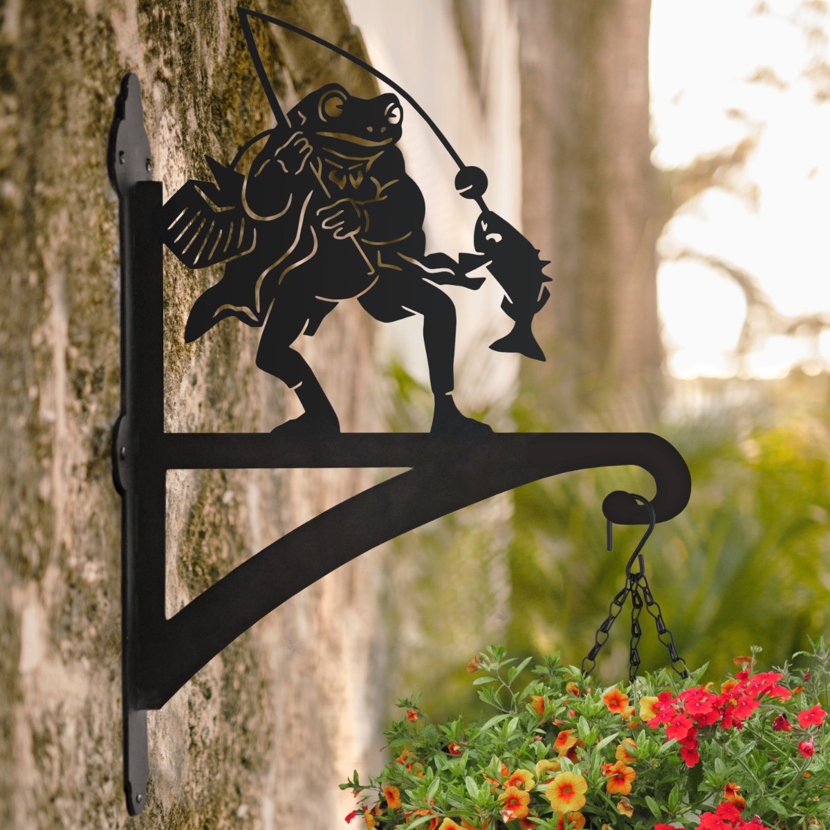 Mr Frog Iron Hanging Basket Bracket