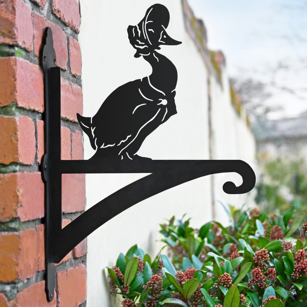 Mrs Duck Iron Hanging Basket Bracket