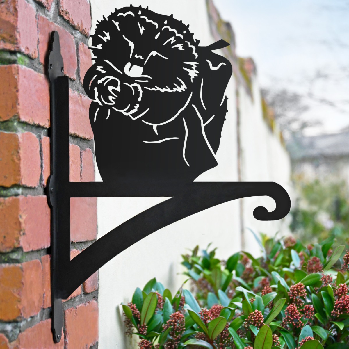 Mrs Hedgehog Iron Hanging Basket Bracket