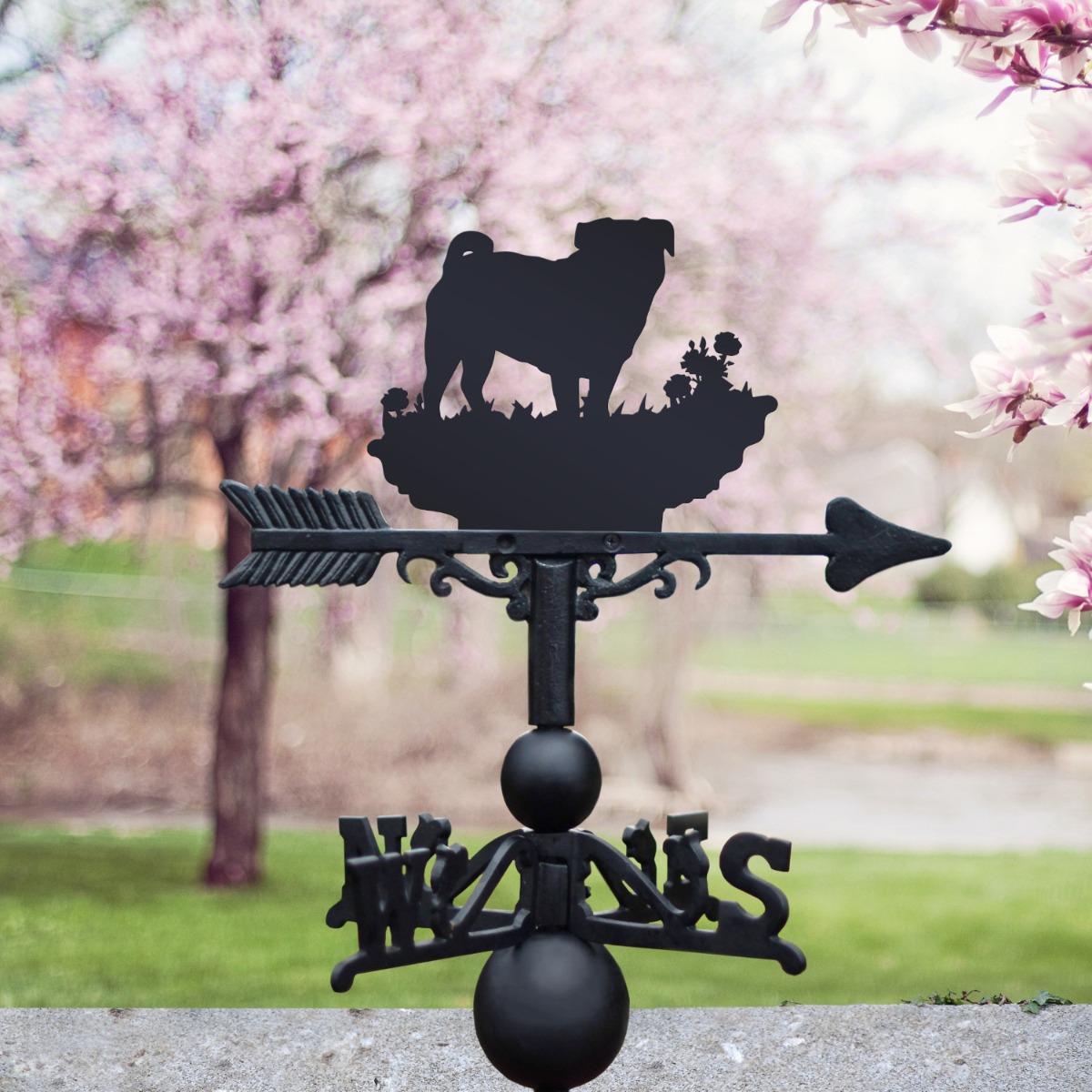 Standing 'Pug' Silhouette Weathervane