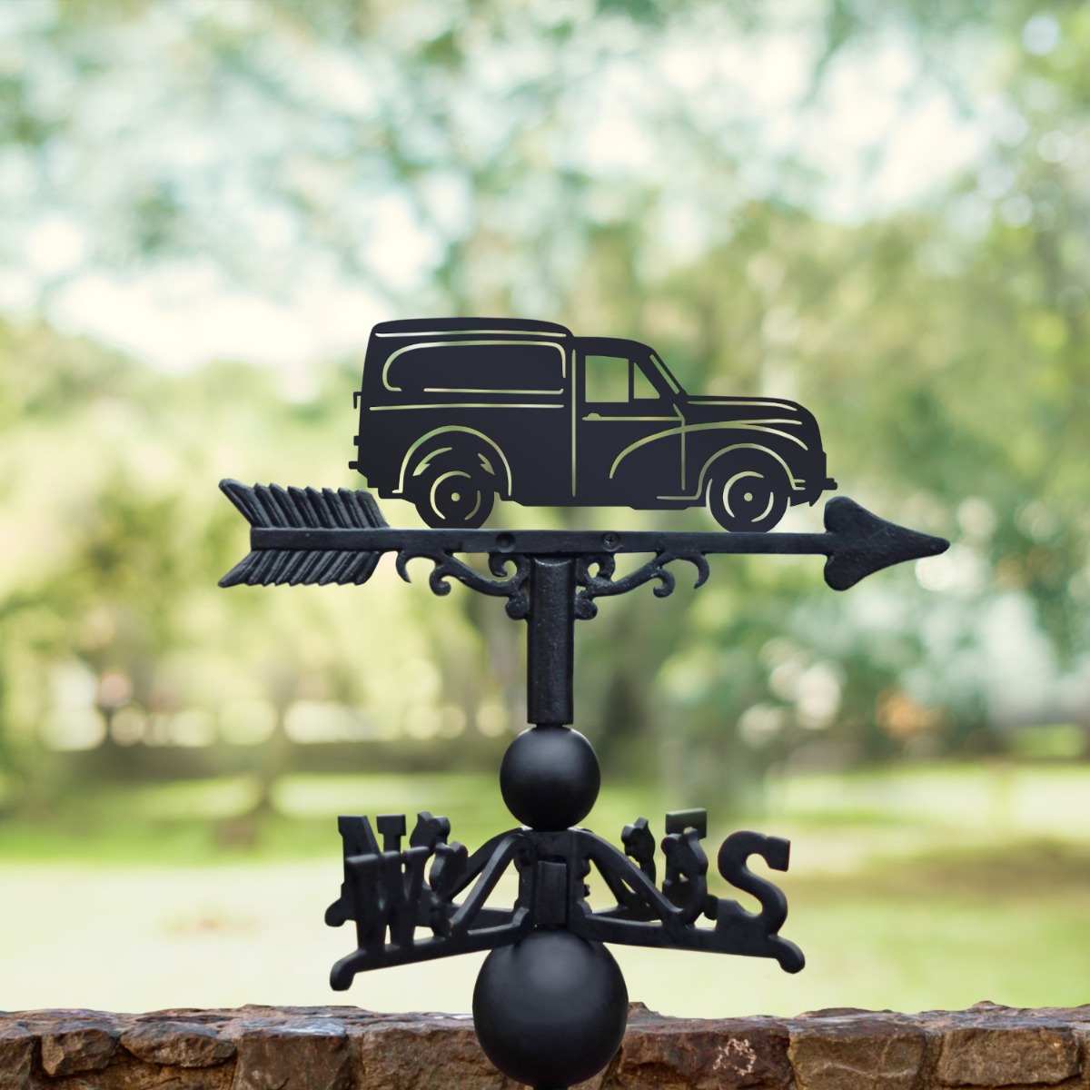 Cast Iron & Steel "Morris Minor 1000" Van Weathervane
