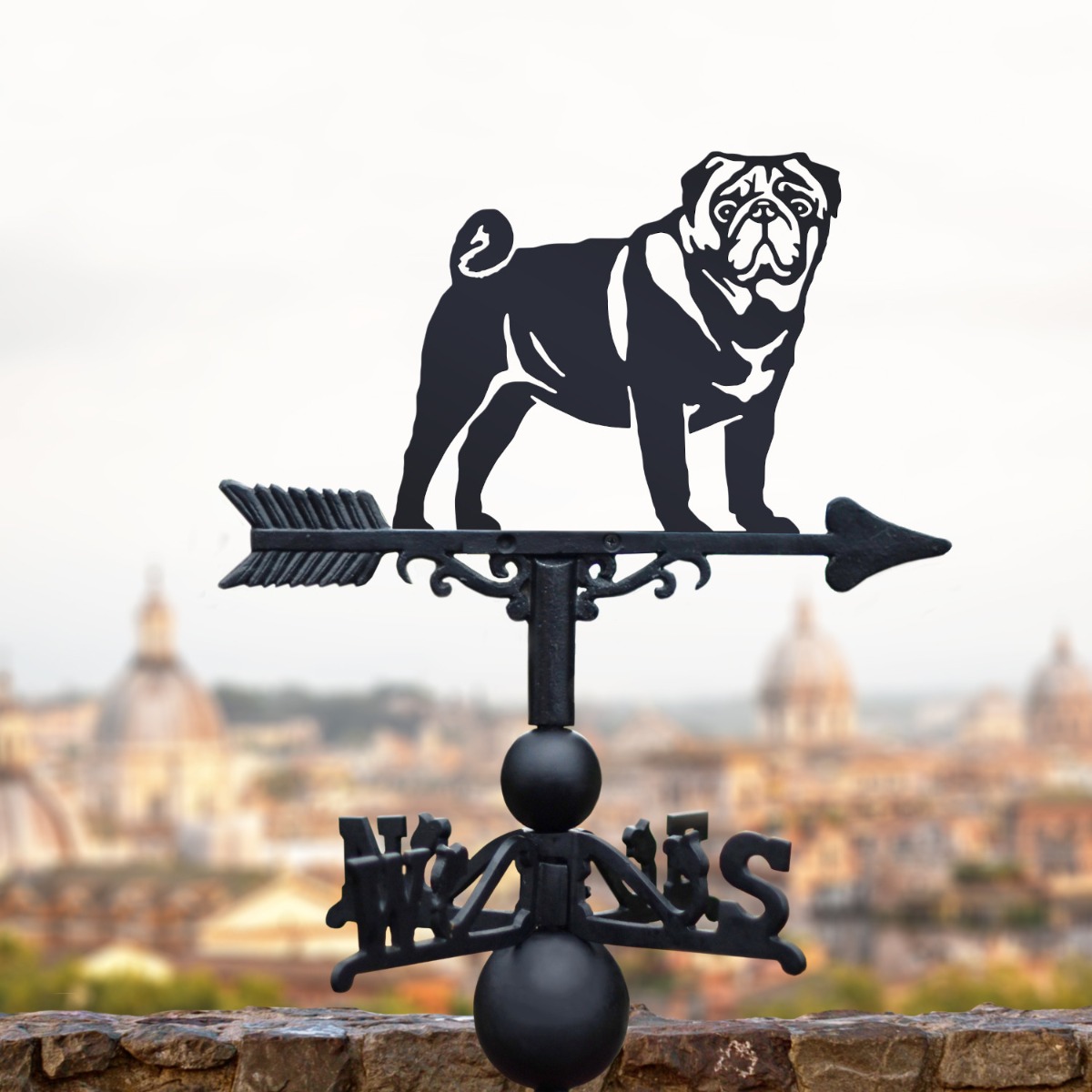 Standing Pug Weathervane