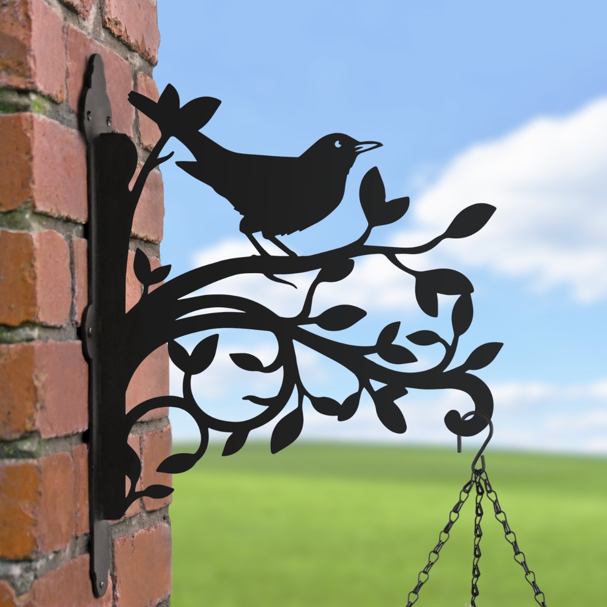 Blackbird & Branches Iron Hanging Basket Bracket